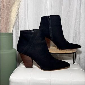 Saks Fifth Avenue Black Suede Ankle Boots